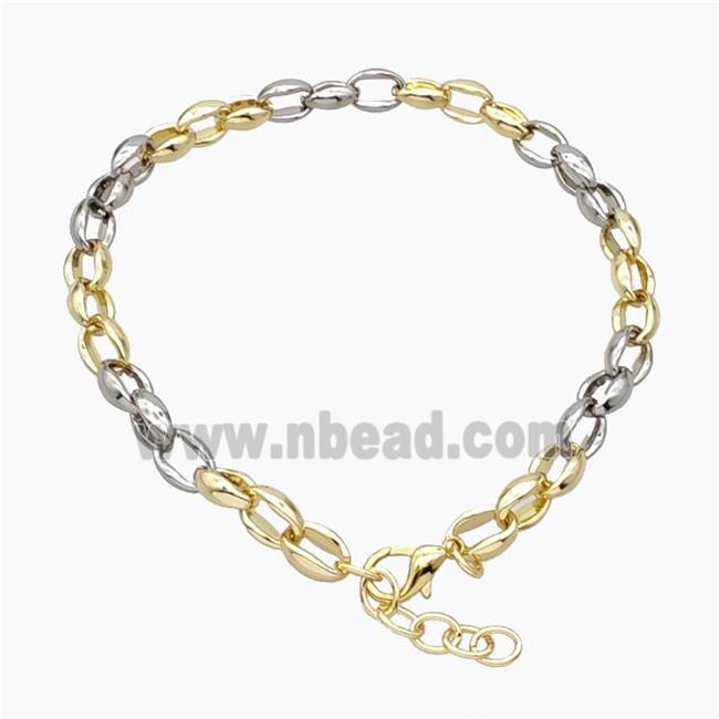 Aluminum Chain Necklace Gold Plated