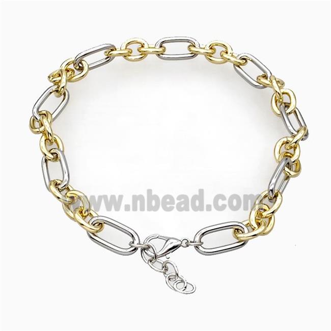 Aluminum Chain Necklace Gold Plated