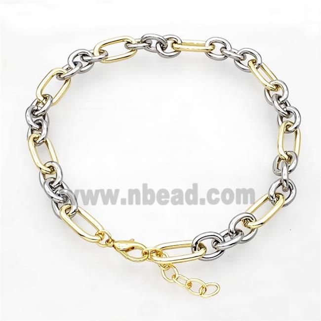 Aluminum Chain Necklace Gold Plated