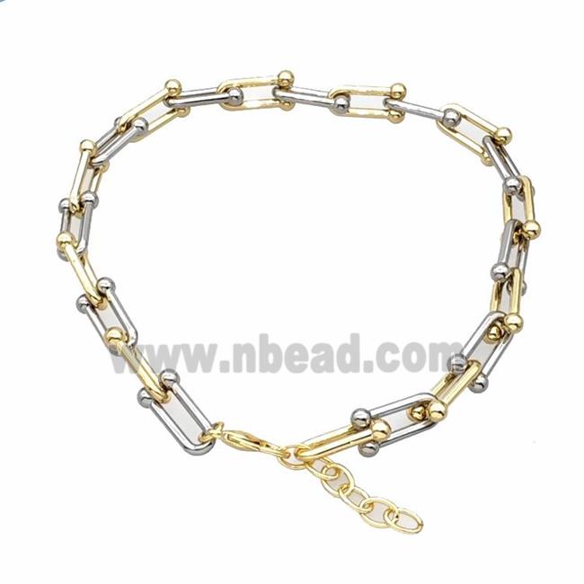 Aluminum Chain Necklace Gold Plated