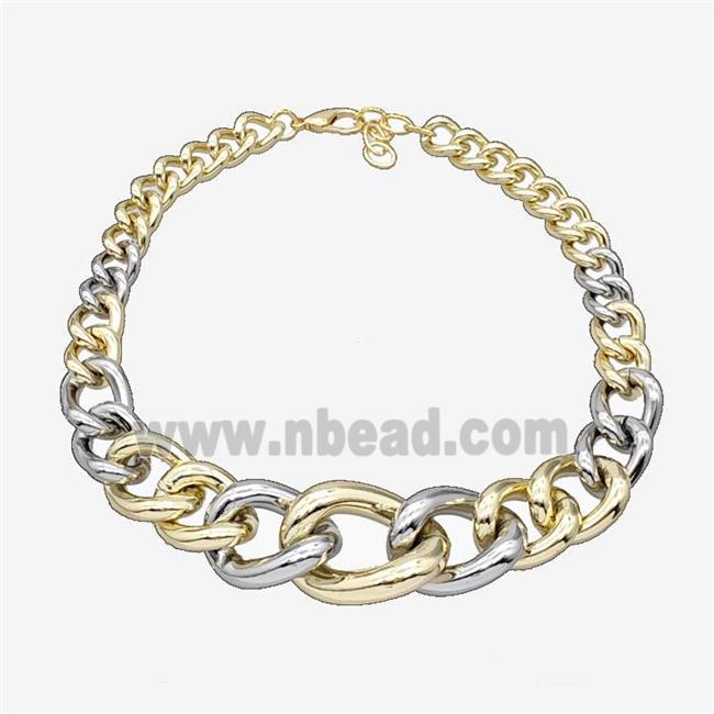 Aluminum Chain Necklace Gold Plated