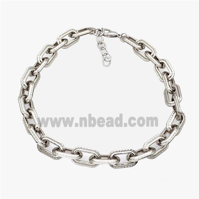 Aluminum Chain Necklace Platinum Plated