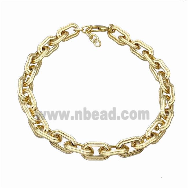 Aluminum Chain Necklace Gold Plated