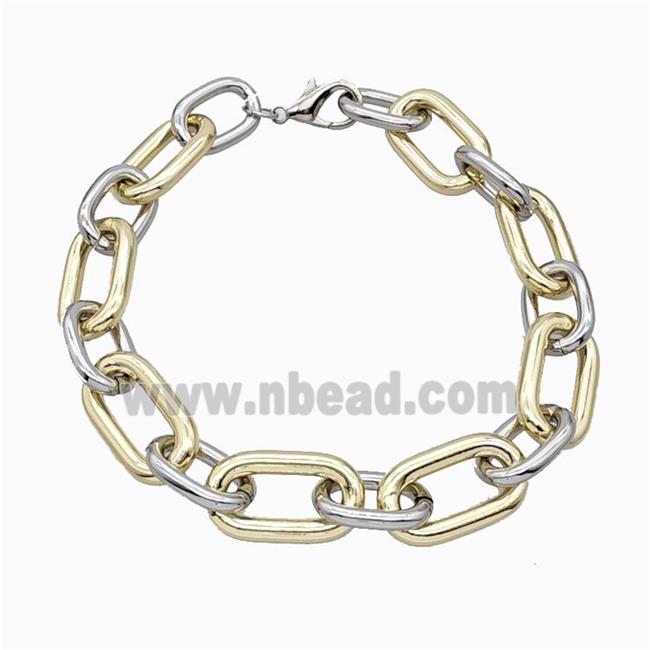 Aluminum Chain Necklace Gold Plated