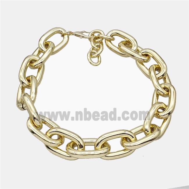 Aluminum Chain Necklace Gold Plated