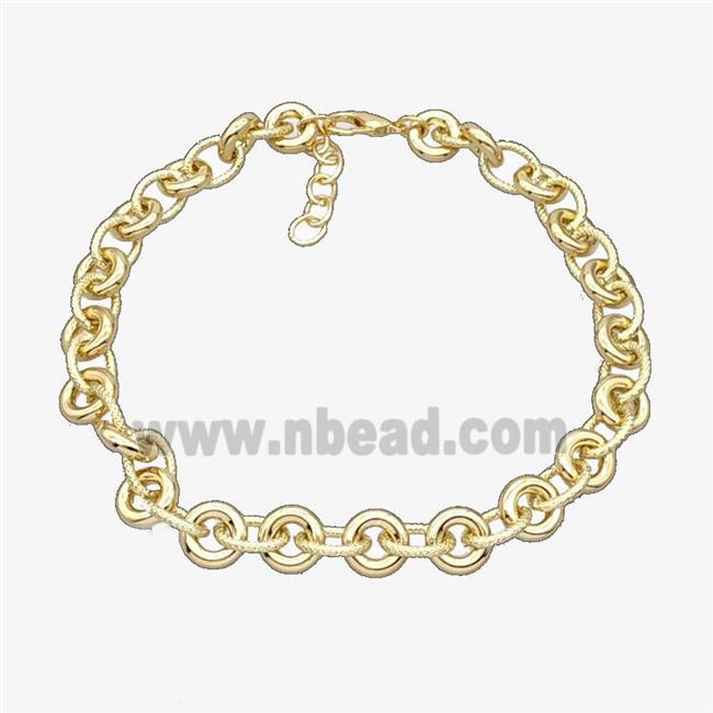 Aluminum Chain Necklace Gold Plated