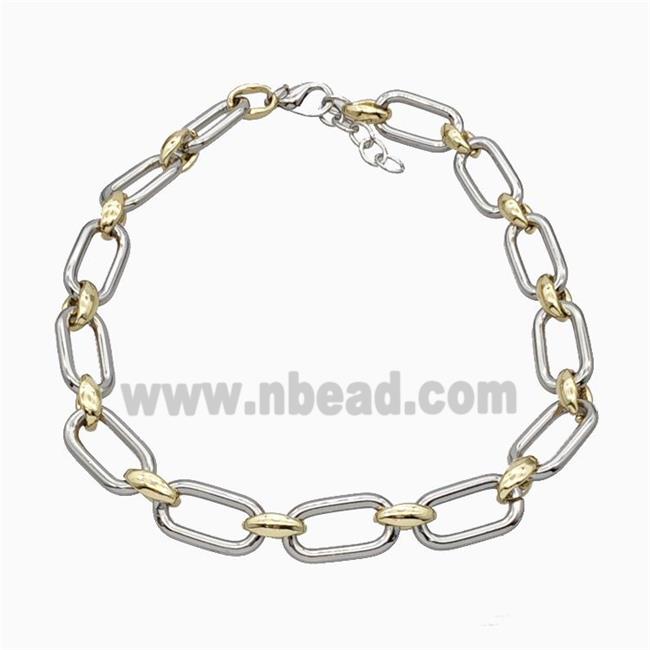 Aluminum Chain Necklace Gold Plated