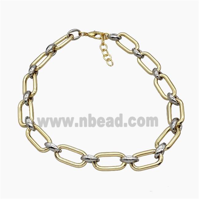 Aluminum Chain Necklace Gold Plated