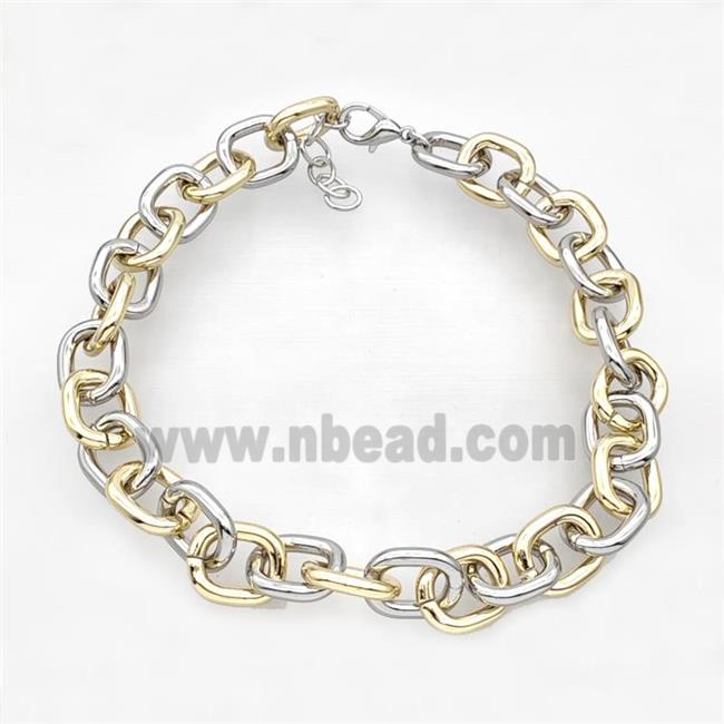 Aluminum Chain Necklace Gold Plated