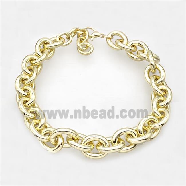 Aluminum Chain Necklace Gold Plated