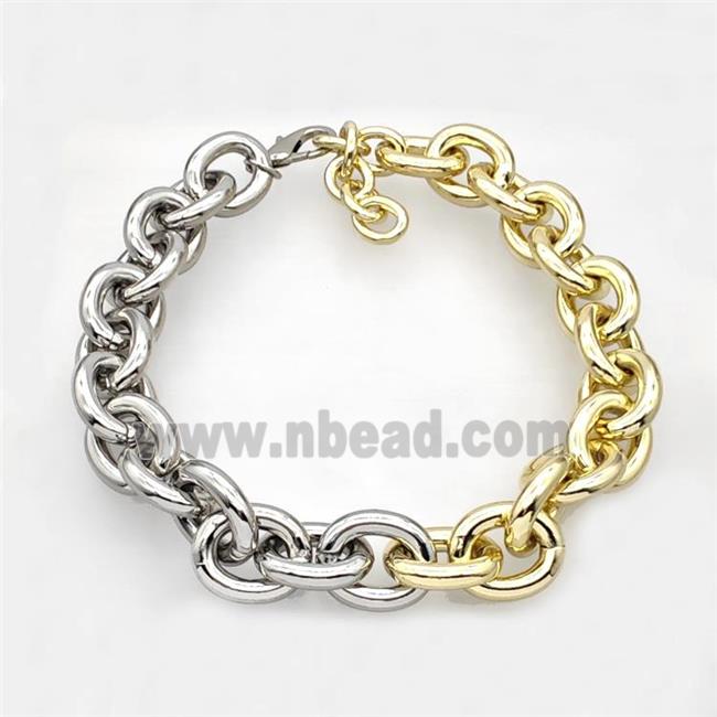 Aluminum Chain Necklace Gold Plated