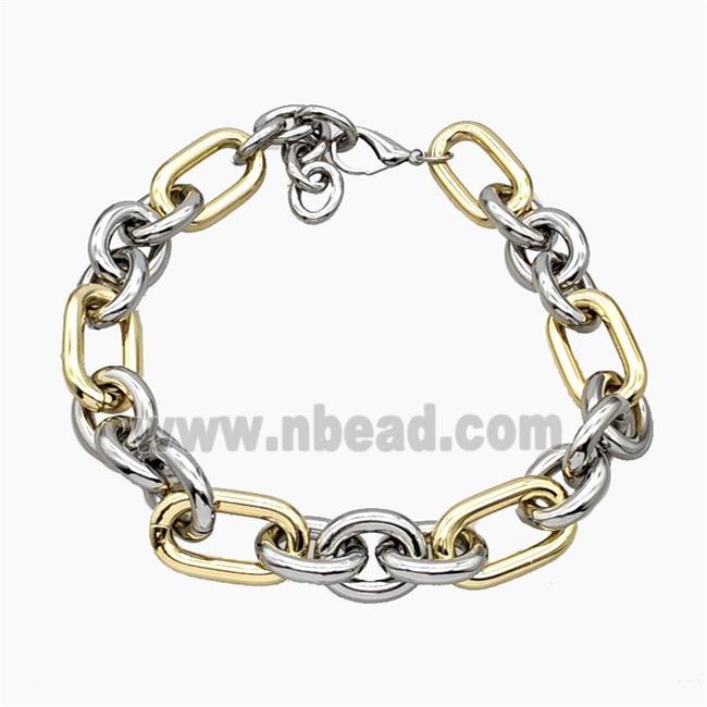 Aluminum Chain Necklace Gold Plated