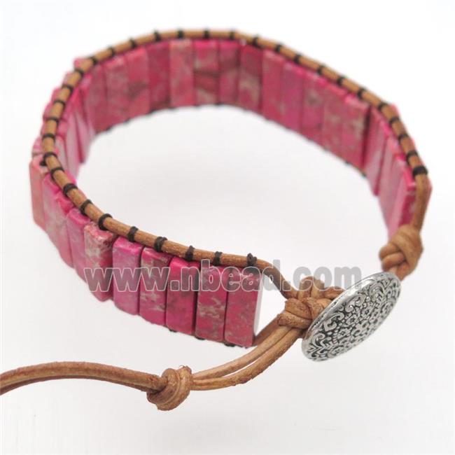 red Imperial Jasper bracelet, resizable