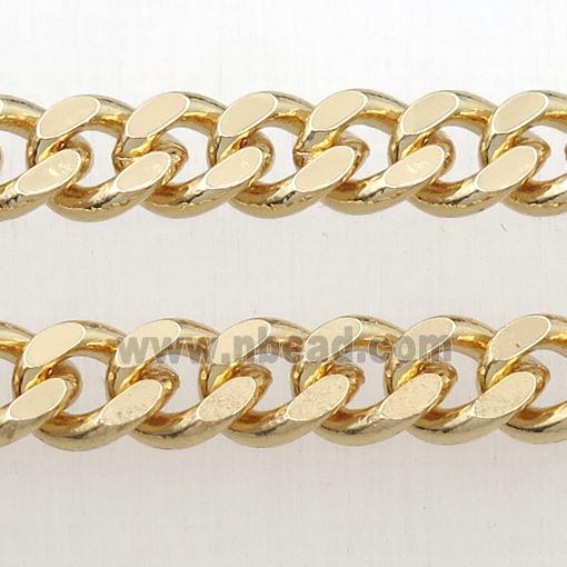 Iron curb chain, lt.gold plated