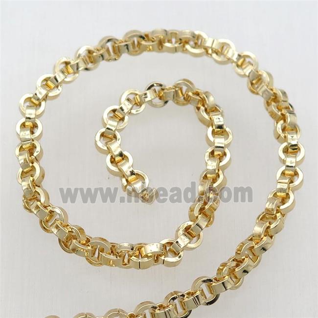 Iron Rolo Chain, gold plated