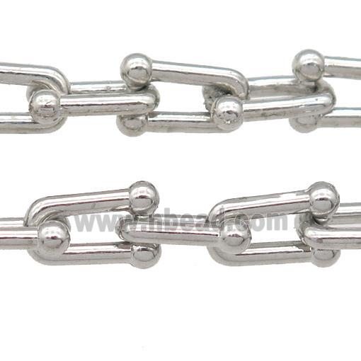 Alloy U-shape Chain, platinum plated