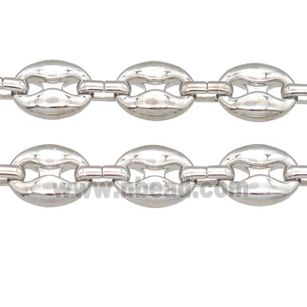 Alloy Chain pignose, platinum plated