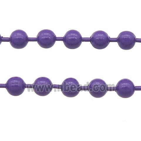 stainless Iron Ball Chain with fire purple lacquer