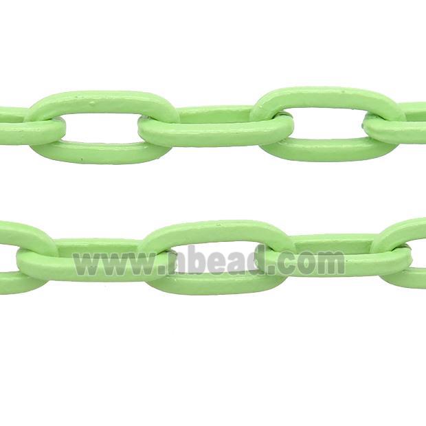 Alloy Paperclip Chain with fire lt.green lacquered