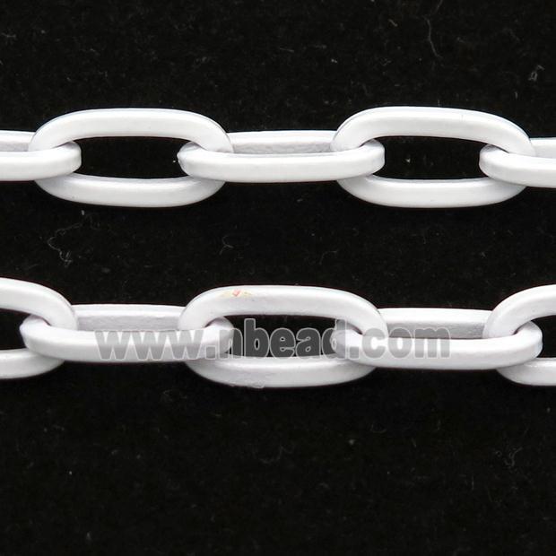 Alloy Paperclip Chain with fire white lacquered