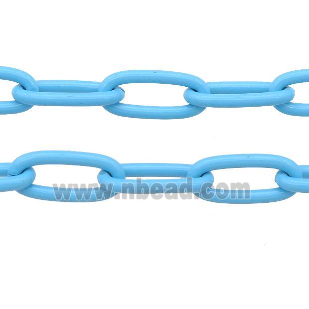 Alloy Paperclip Chain with fire blue lacquered