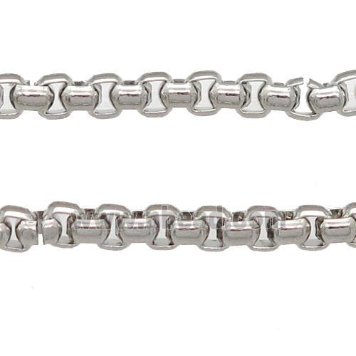 stainless Iron Box Chain, platinum plated