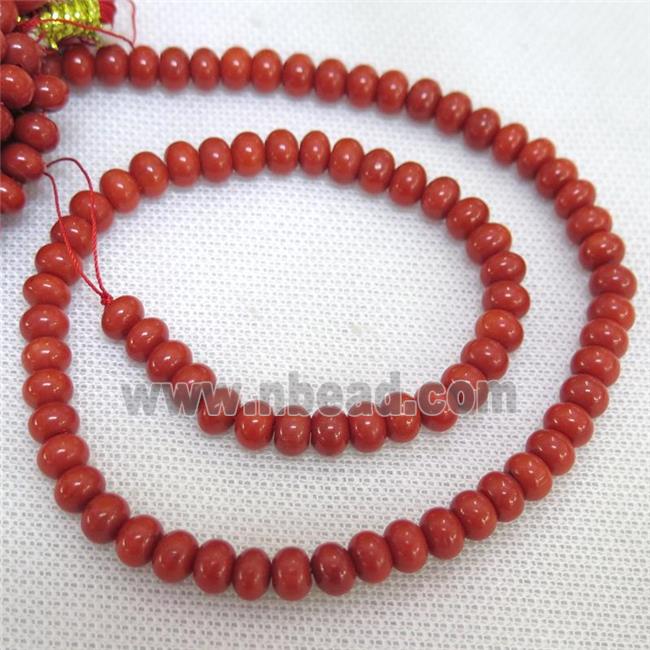 natural coral rondelle beads