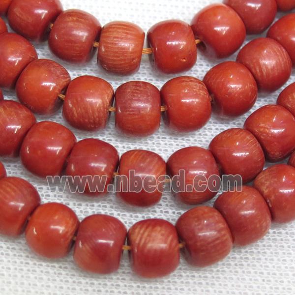 natural coral rondelle beads