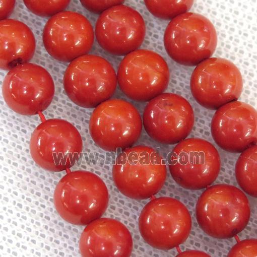 Natural Red Coral Beads Smooth Round