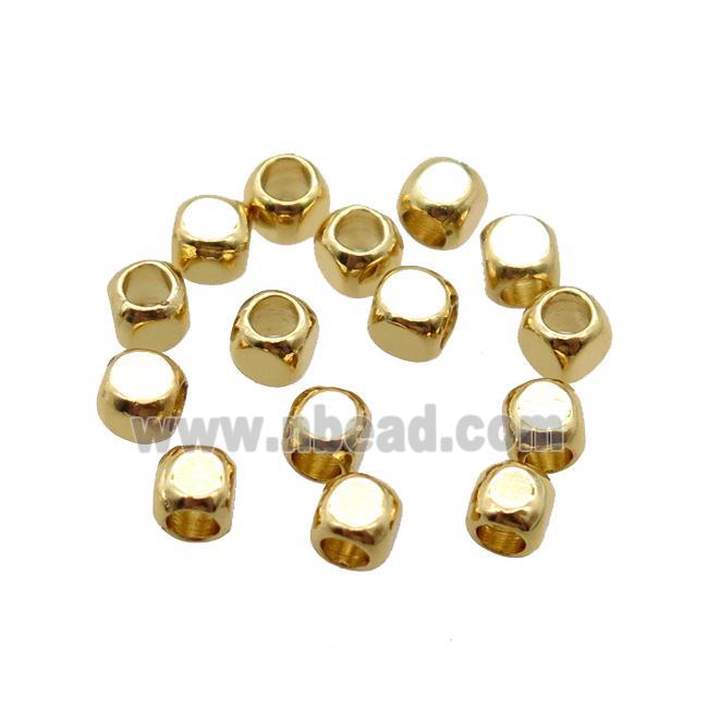 copper cube beads, Unfade, gold plated