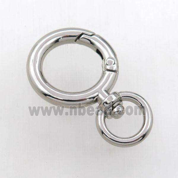 copper keychain clasp, platinum plated