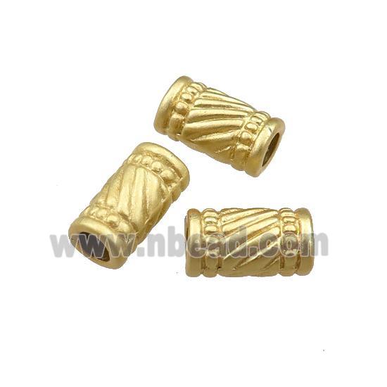 copper tube beads with large hole, unfaded, duck-gold