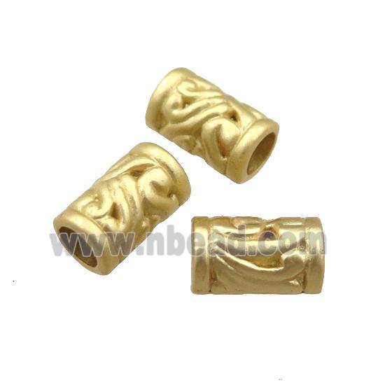 copper tube beads with large hole, unfaded, duck-gold