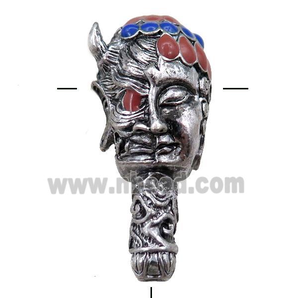 tibetan buddha guru charm beads, zinc