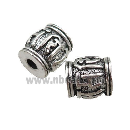 tibetan tube zinc beads, antique silver