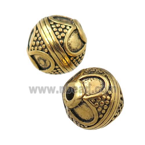 round Stainless Steel beads, antique gold