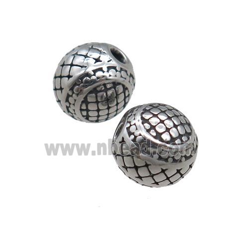 stainless steel beads, antique silver