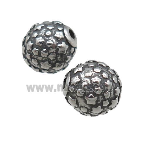 stainless steel beads, antique silver