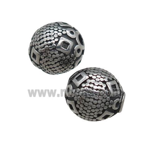 stainless steel beads, antique silver