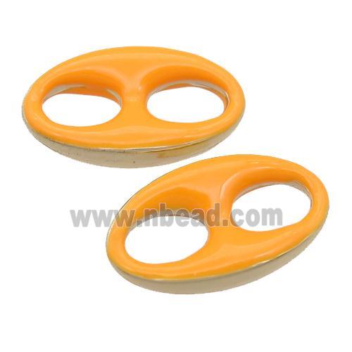 orange Enameling copper oval connector, pignose, gold plated