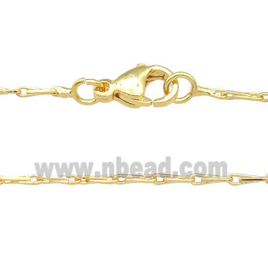 copper necklace chain, unfaded, gold plated