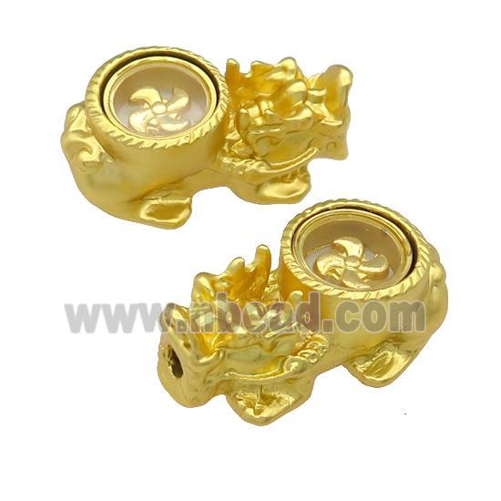 alloy Pixiu beads, duck-gold