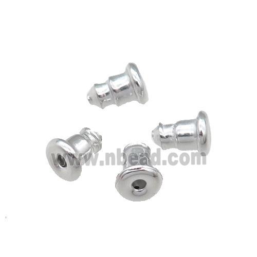 Aluminium Earring Back Nut Unfade Platinum Plated