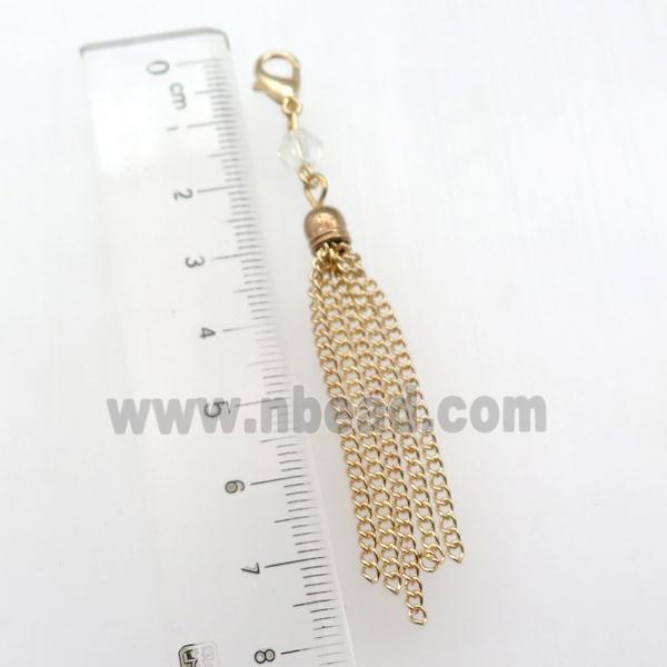 Iron Chain Tassel Pendant, gold plated