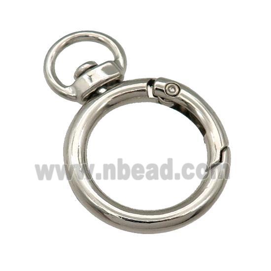 Alloy Carabiner Clasp, platinum plated