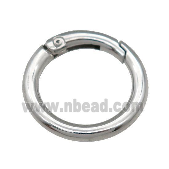 Alloy Carabiner Clasp, platinum plated