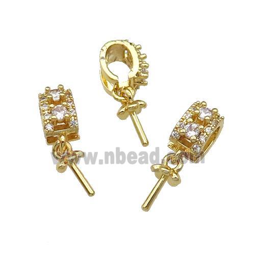 Copper Bail Pave Zircon Gold Plated