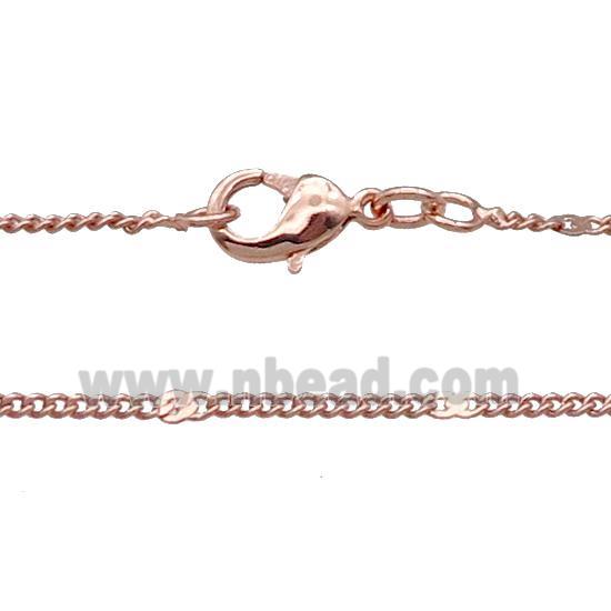 Copper Necklace Curb Chain Unfaded Rose Gold