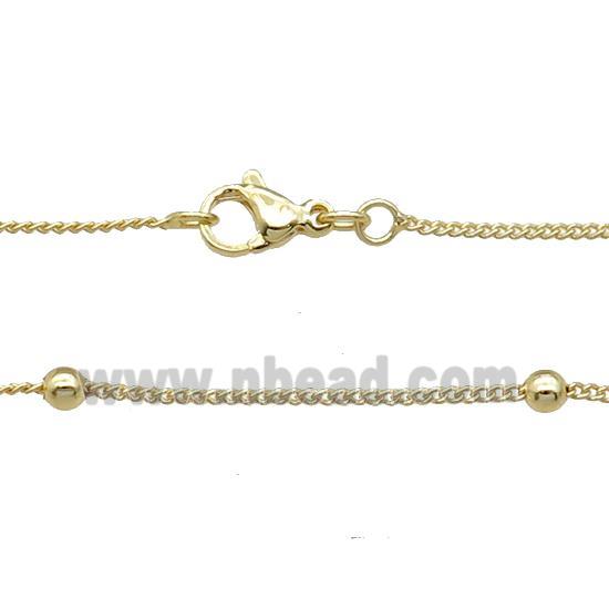 Copper Necklace Satellite Chain Curb Unfaded Gold Plated