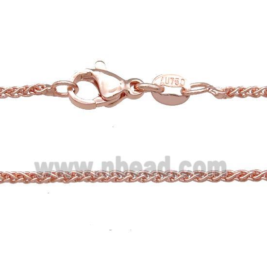 Copper Necklace Chain Unfaded Rose Gold